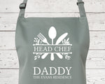 Mens Apron Personalised Gift - Fathers Day Gift for Dad Kitchen Baking BBQ Cooking Apron - Head Chef Apron - Grilling Apron Gift Idea AP042