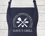 Mens Apron Personalised Gift - Fathers Day Gift for Dad Barbecue BBQ Cooking Apron - BBQ King of the Grill - Grilling Apron Gift Idea AP044