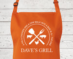 Mens Apron Personalised Gift - Fathers Day Gift for Dad Barbecue BBQ Cooking Apron - BBQ King of the Grill - Grilling Apron Gift Idea AP044