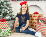 Matching Christmas Day T Shirt and Babygrow Vest - Reindeer Watercolour Design For Family - Matching Design for Mum Dad Baby and Kids NB042