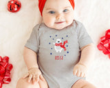 Matching Christmas Day T Shirt and Babygrow Vest - Polar Bear Scarf Design For Family - Matching Design for Mum Dad Baby and Kids NB043