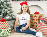 Matching Christmas Day T Shirt and Babygrow Vest - Leaping Reindeer Design For Family - Matching Design for Mum Dad Baby and Kids NB045